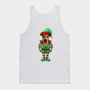 Airedale Terrier Christmas Elf Tank Top